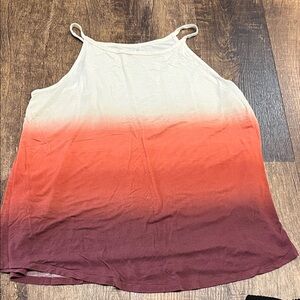 Maurices Red and White Ombre Camisole